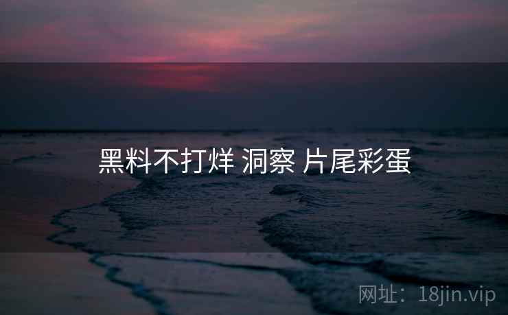 黑料不打烊 洞察 片尾彩蛋  第2张